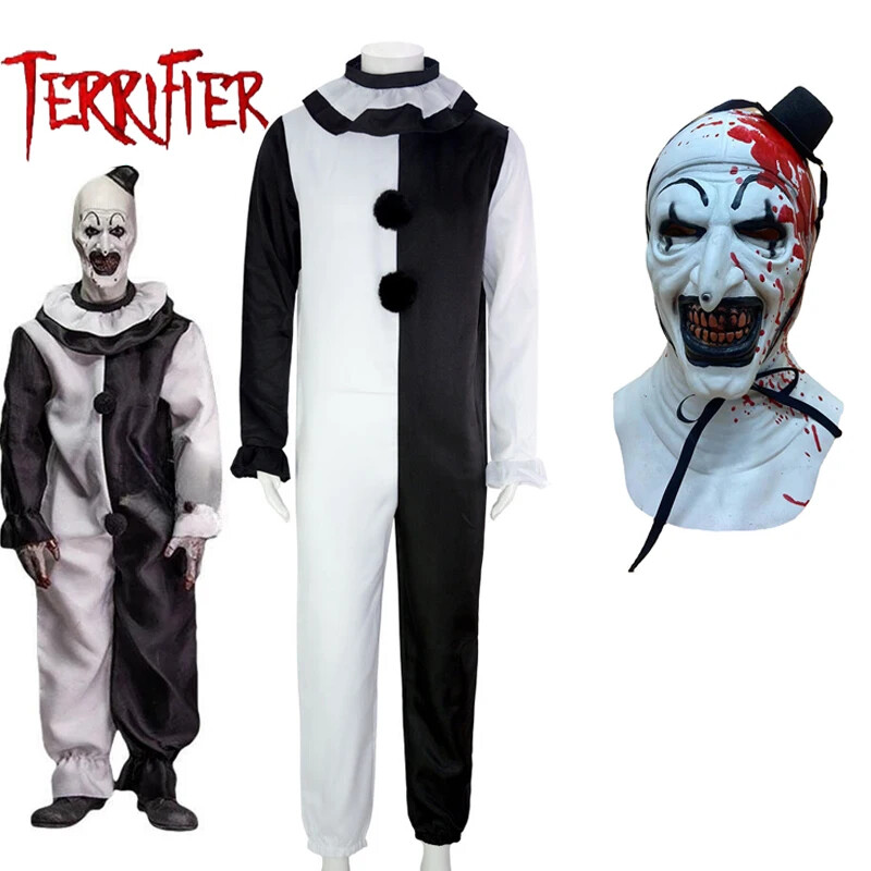 Art the Clown Terrifier 2 Cosplay Costume Jumpsuit & Mask for Men & Women Hallow