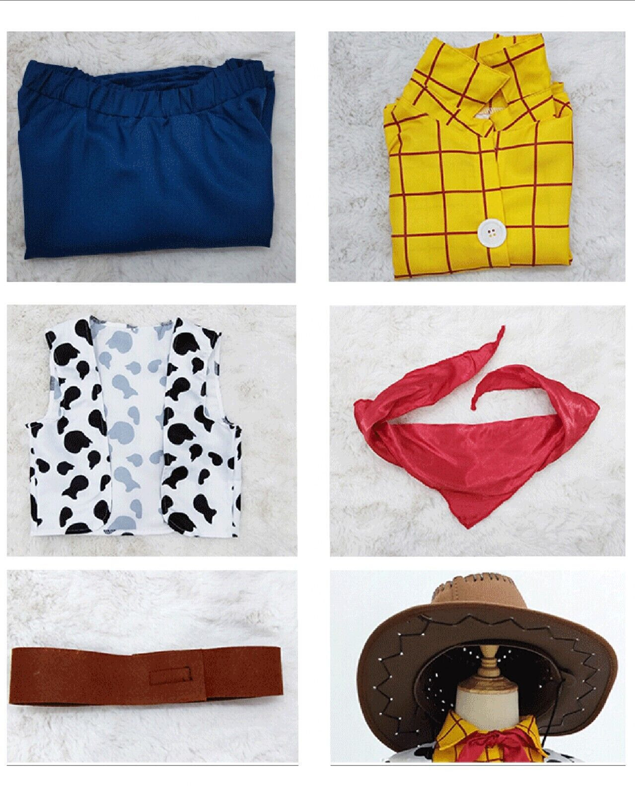 Toy Story Woody Halloween Cosplay Costume Cowboy Men’s Cloth Outfit 6pcs Set