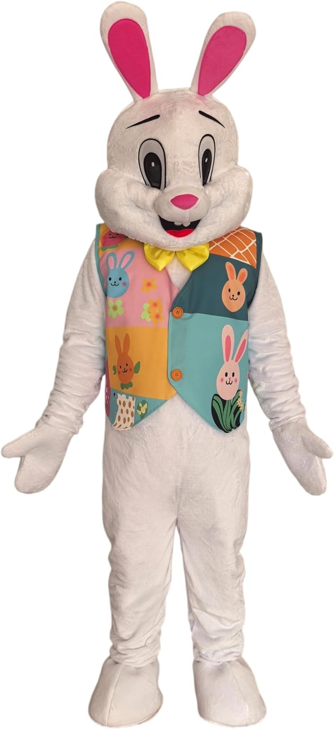 Plush Easter Bunny Costume Adult Hare Mascot Suit Carnival Rabbit Outfit Large