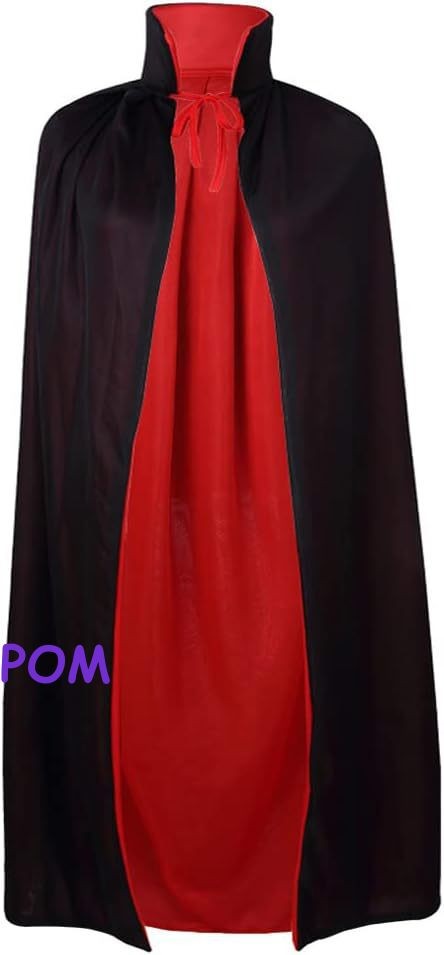 Double-Sided Stand Collar Cloak Reversible Cape Halloween Party Cosplay Costume