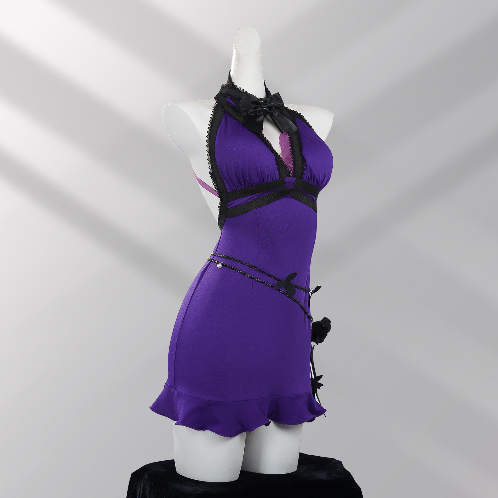 Game Final Fantasy VII Tifa Lockhart Cosplay Costume Women Purple Sexy Dress