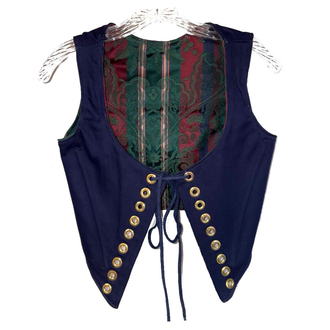 Renaissance Brocade Bodice Reversible Jewel Tone Boned New Approx Sz 6