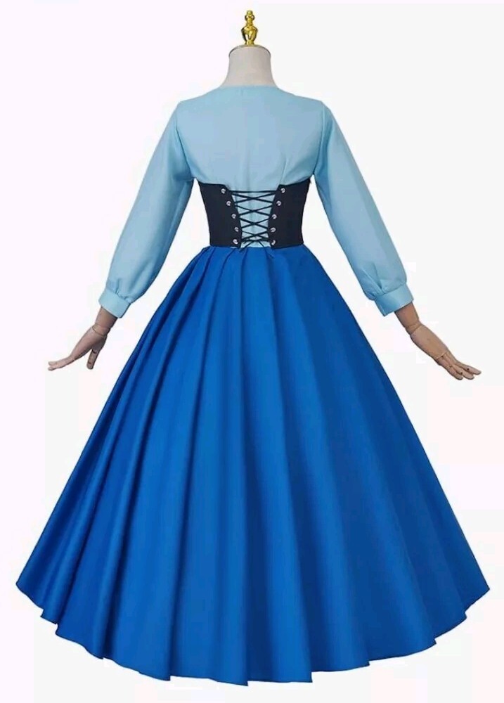 Little Mermaid Cosplay Costume Princess Ariel Costume Blue Dress Women Suit