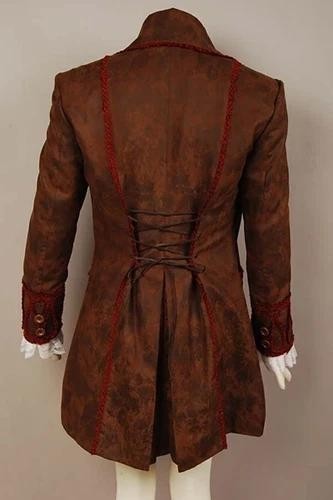 Wonderland Johnny Depp Mad Hatter Cosplay Costume Halloween Jacket Full Set+Wig