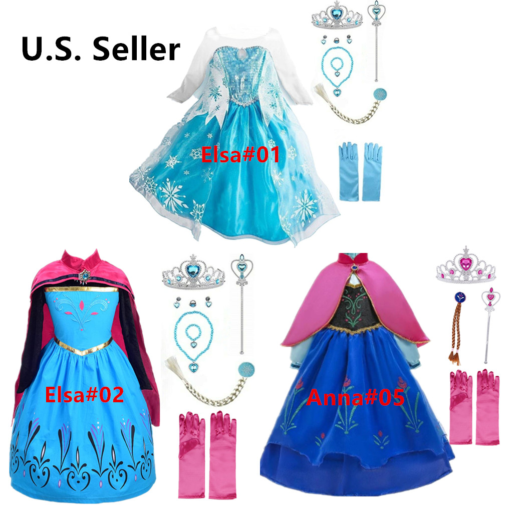 Queen Princes costume Party Dress up set For Kids Girls With Accessories 3 Style