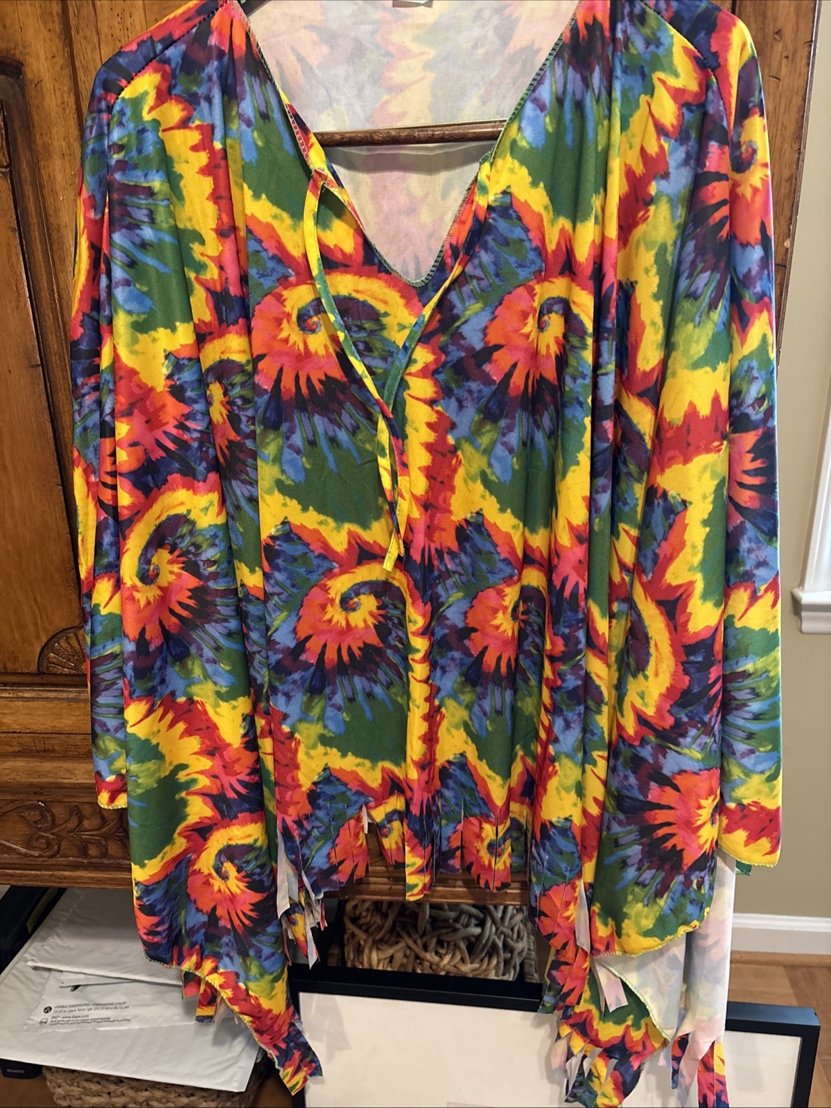 Hippie Poncho w/ Headband Adult One Size Halloween Costume Cosplay 60’s