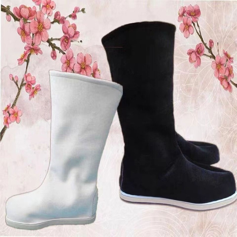 Anime Cosplay Hanfu Men Costume Role Playing Cosplay Boots Black White Halloween