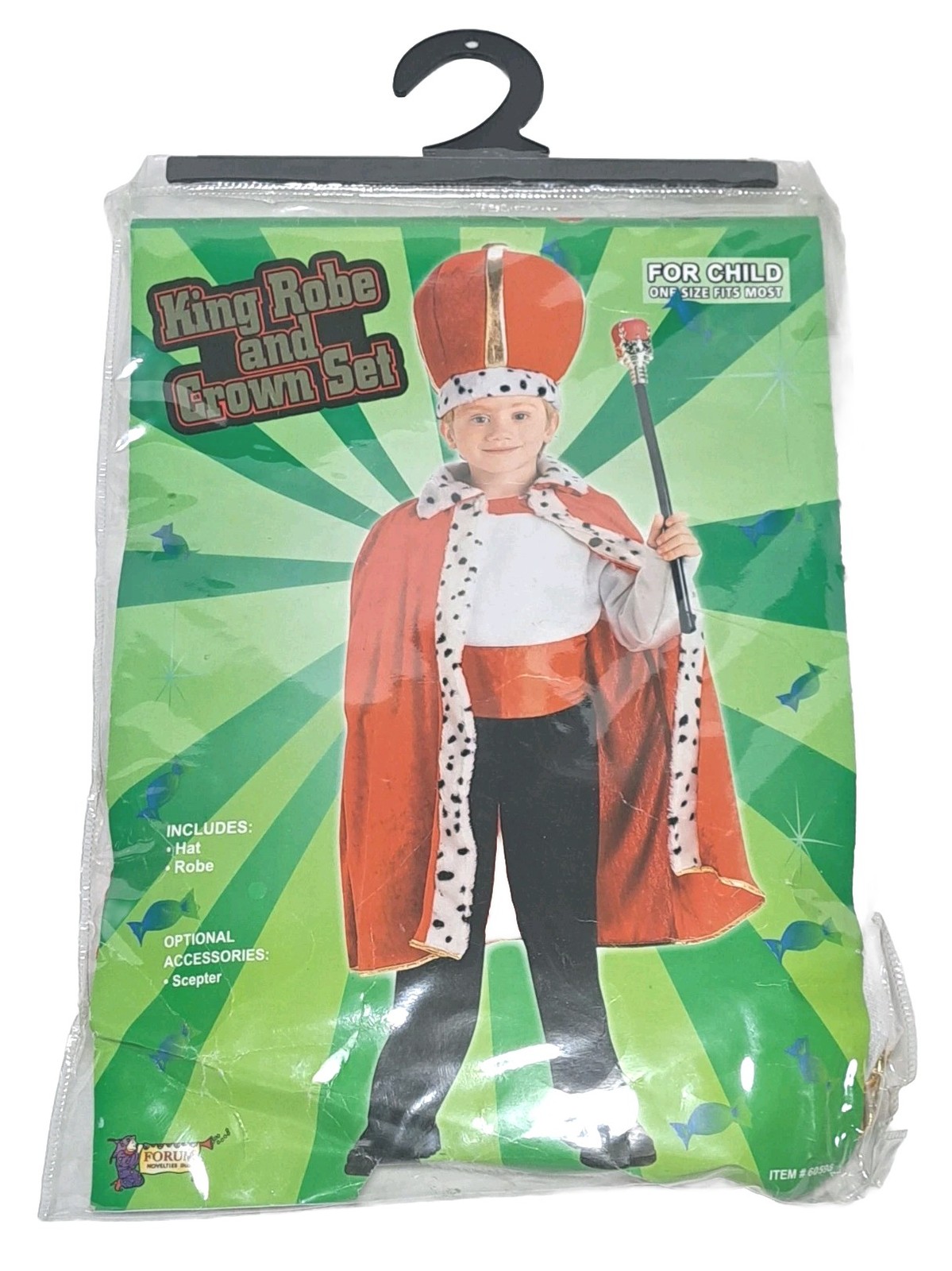 Childs King Robe And Crown Set One Size Fits All Halloween & Fun Costume NEW