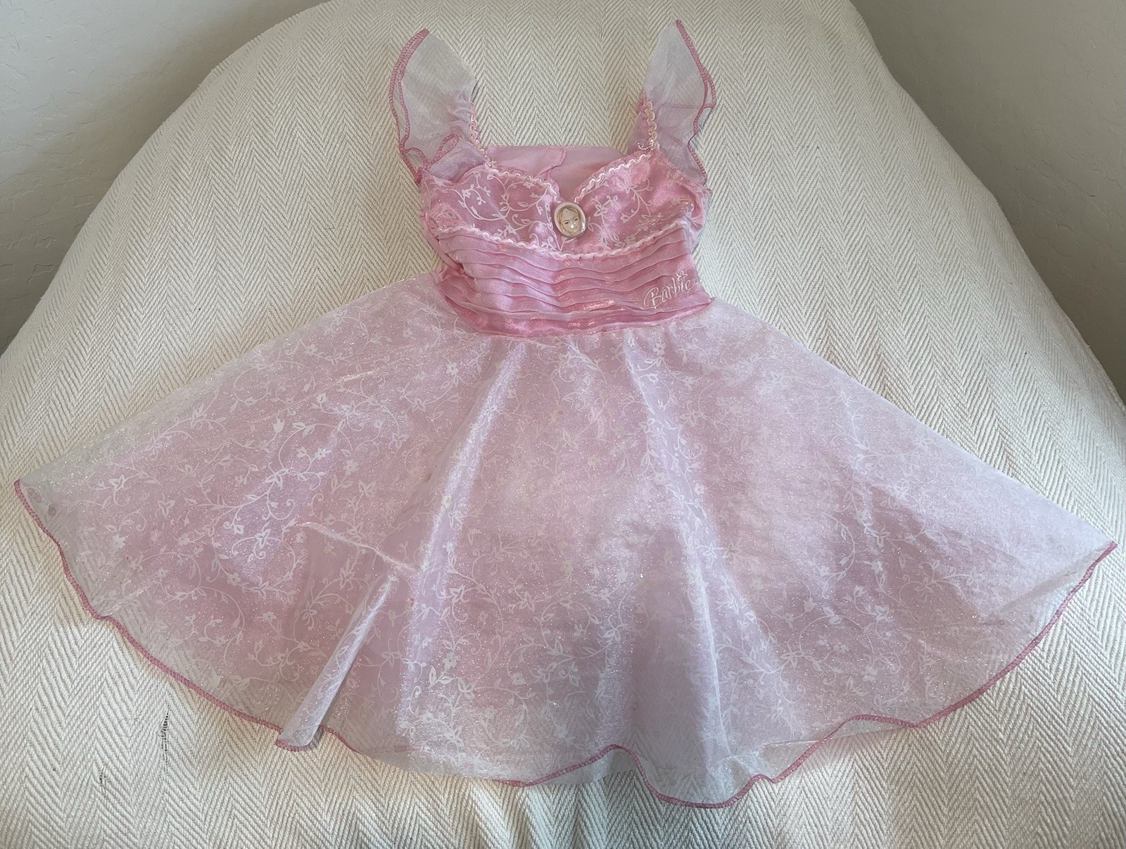 Barbie Pink Floral Dress Fantasy Dress Playtime Dress For Kids 3T-6T