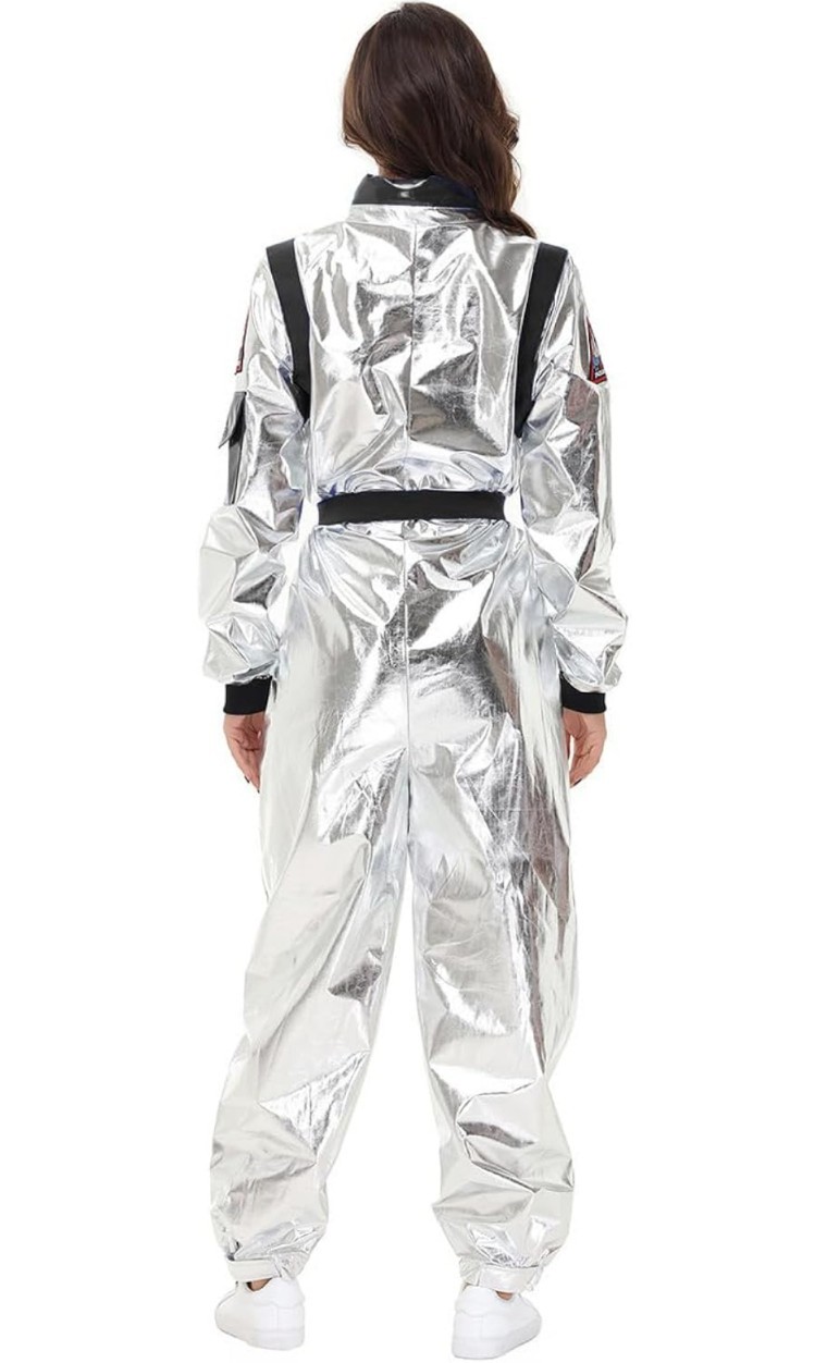 Silver Astronaut NASA Costume Adult NASA Spaceman Uniform Space Suit Cosplay XXL
