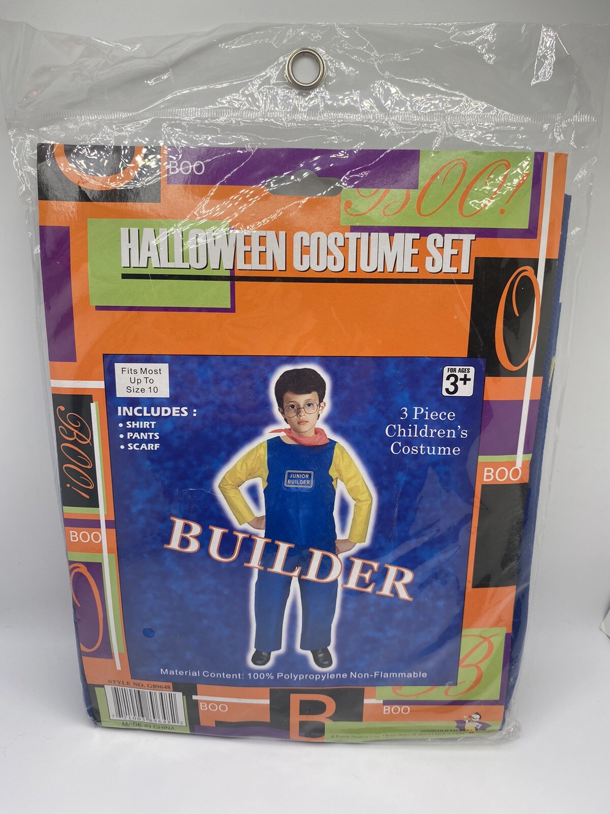 Bob The Builder 3 Pc Halloween Costume Shirt Pants Scarf Fits Most Up To Size 10