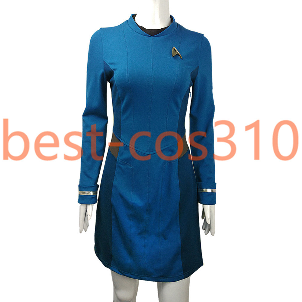 Cosplay ST Beyond Nyota Uhura Red Dress Carol Marcus Blue Yellow Uniforms Badge