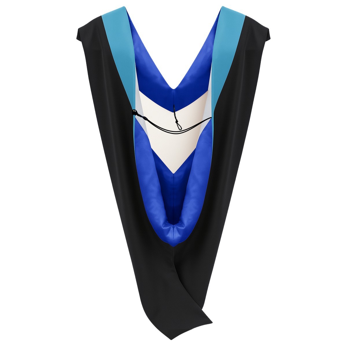 Deluxe Bachelors/Master Hood – Peacock Blue Velvet, Royal Blue & White