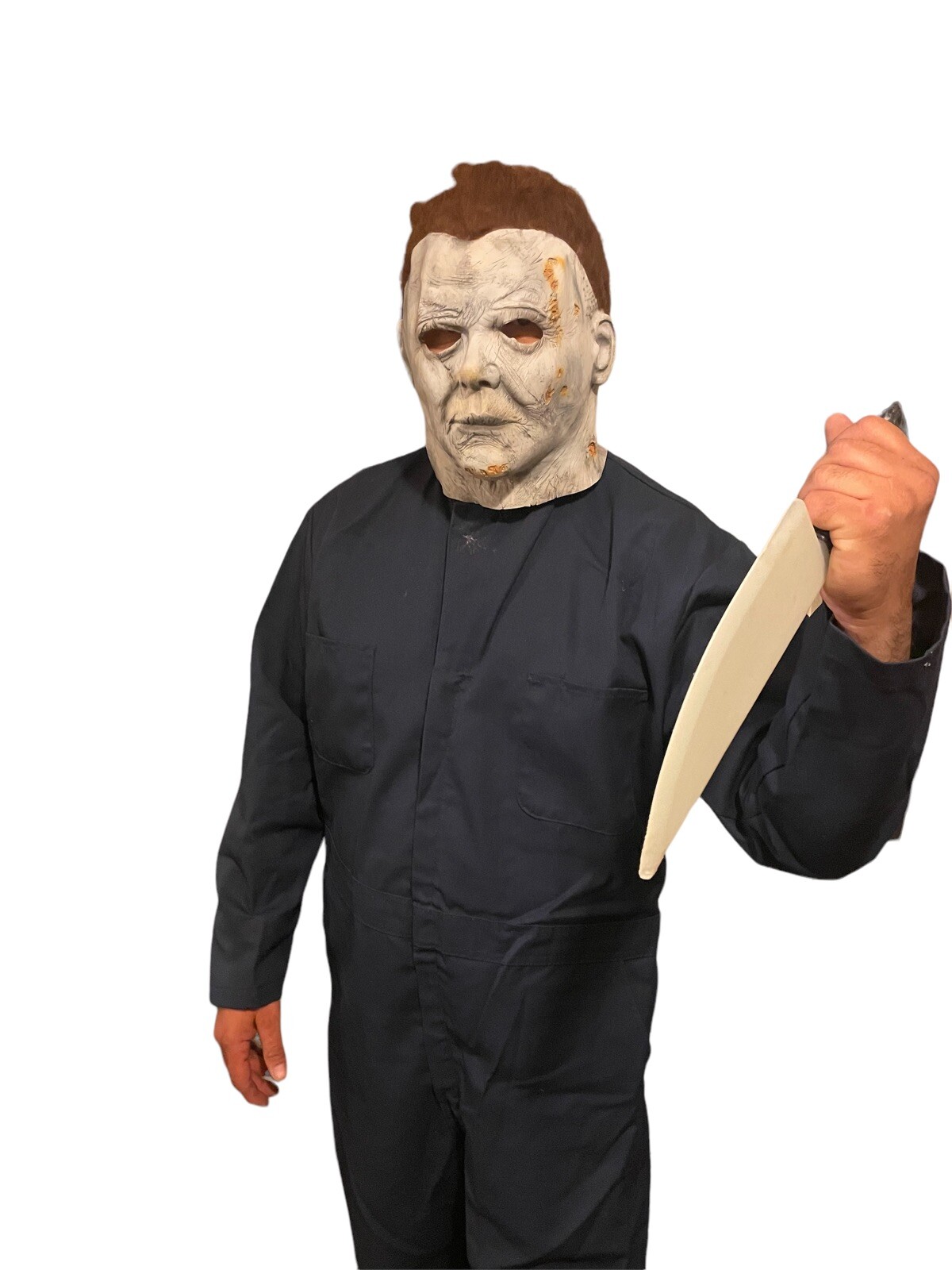 MICHAEL MYERS COSTUME ADULT MASK AND COVERALLS BLUE 48 Regular