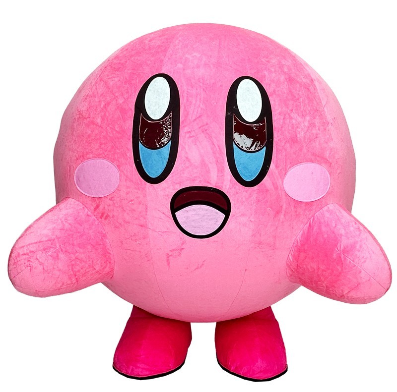 Inflatable Costume Pink Kirby Plush Mascot Halloween Cosplay Party Event Outfit