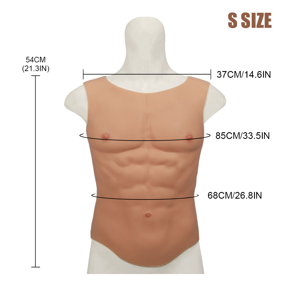 KnowU Fake Chest Muscle Round Neck Soft Silicone Artificial Simulation Muscles