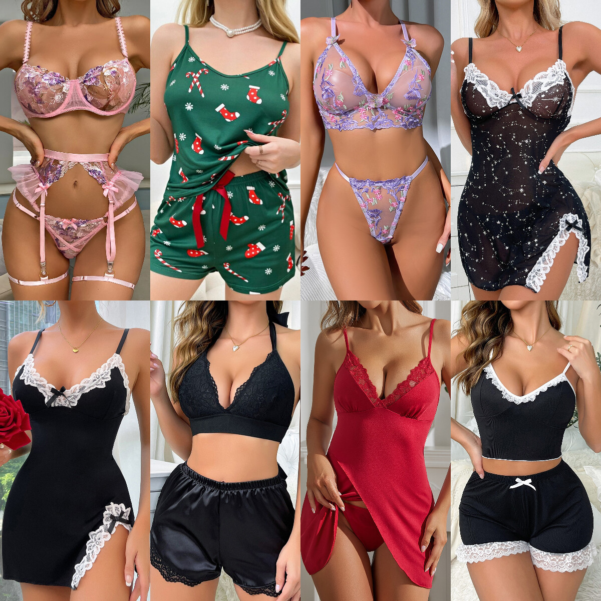 Womens Lingerie Sheer Lace/Modal Babydoll Teddy Sexy Bodysuit Backless Sleepwear