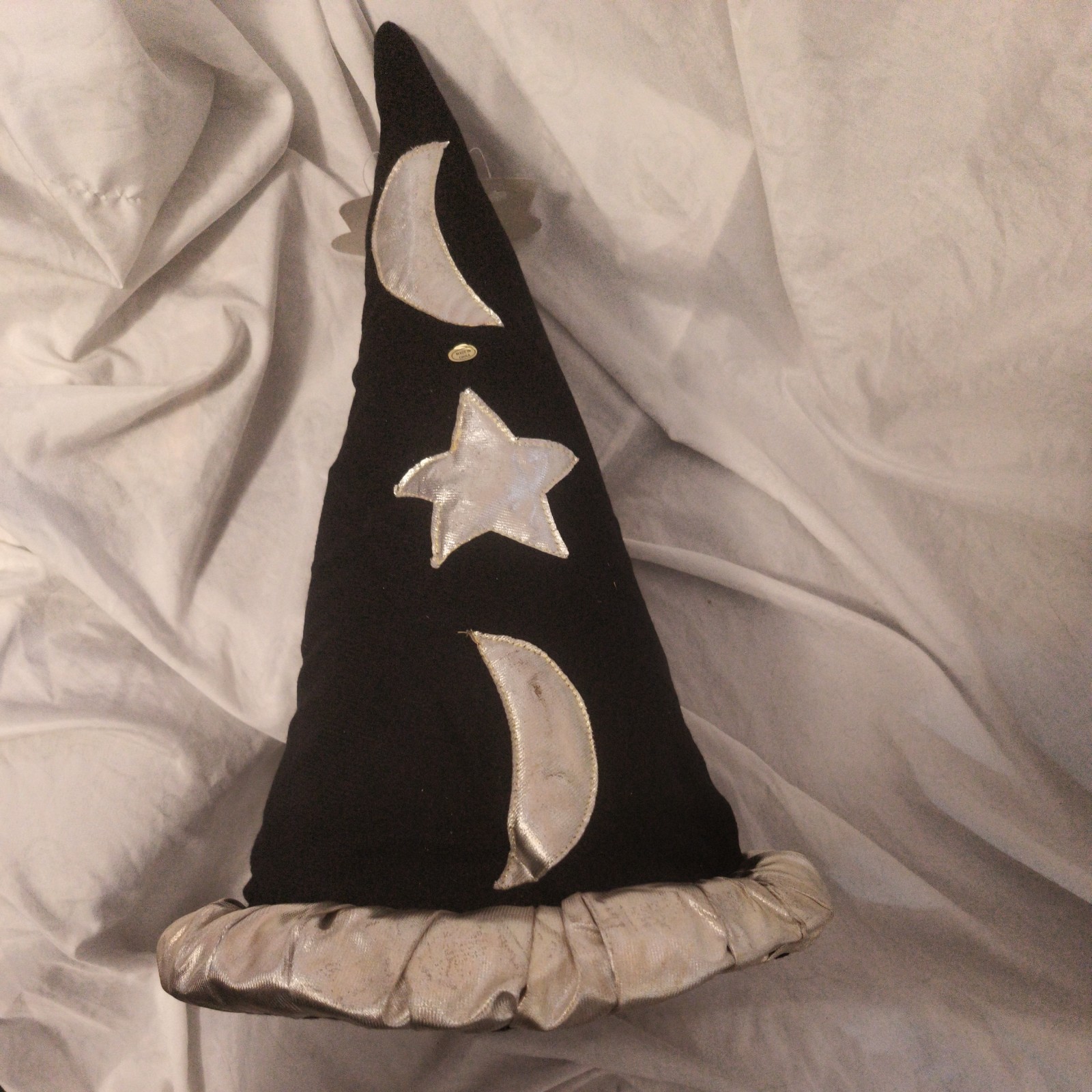 Black and Silver Wizard Hat 1.5 ft tall