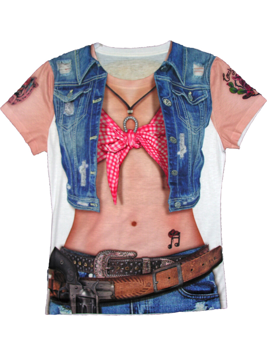 Western Country Cowgirl Sublimated Shirt Women’s Costume