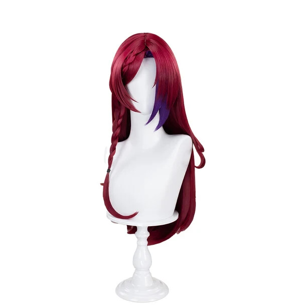 Genshin Impact Game Chasca Cosplay Wig Doki Doki Brand Long Maroon Anime Wig