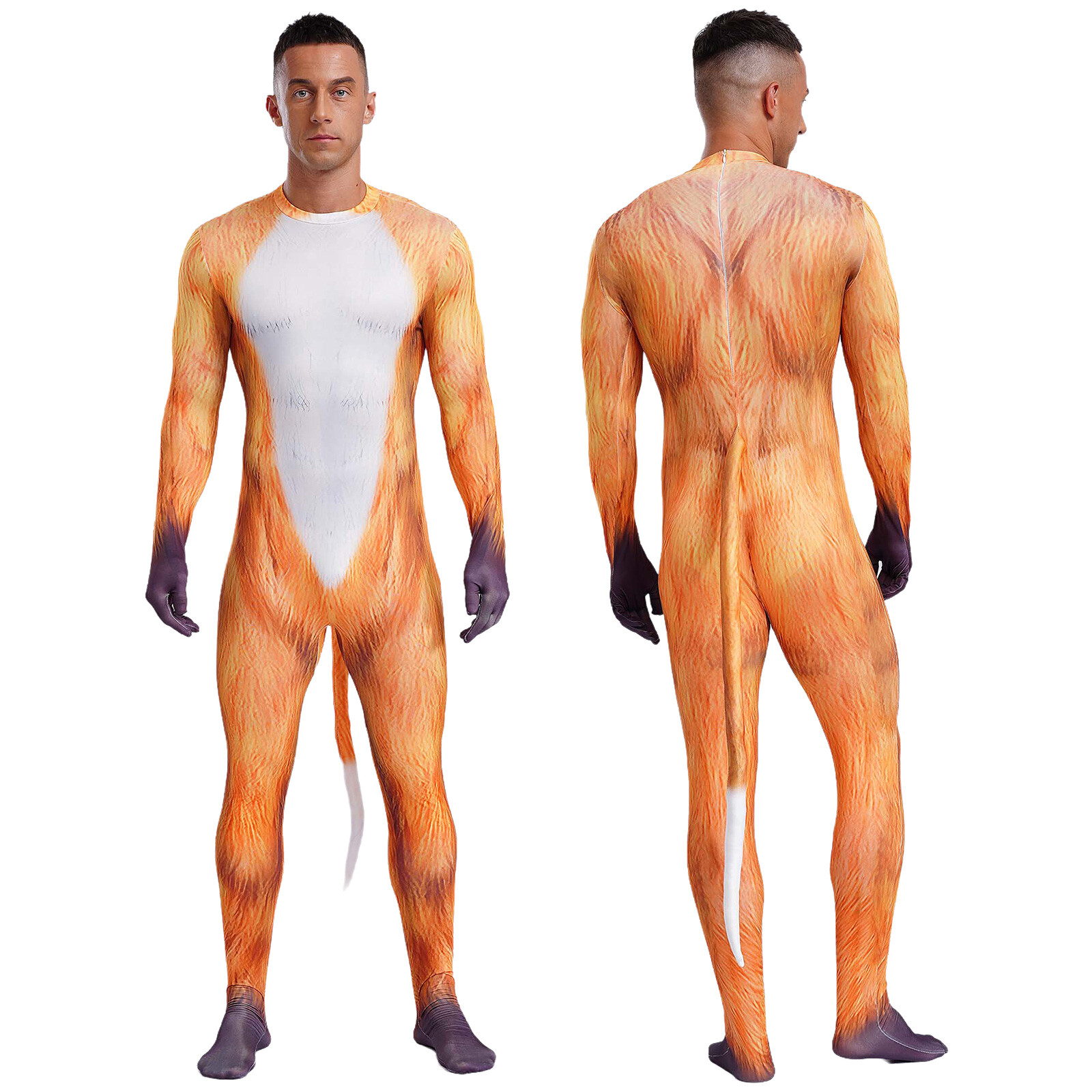 Mens Animal Performance Full-body Role Play Bodysuit Nightclub Cosplay Xmas