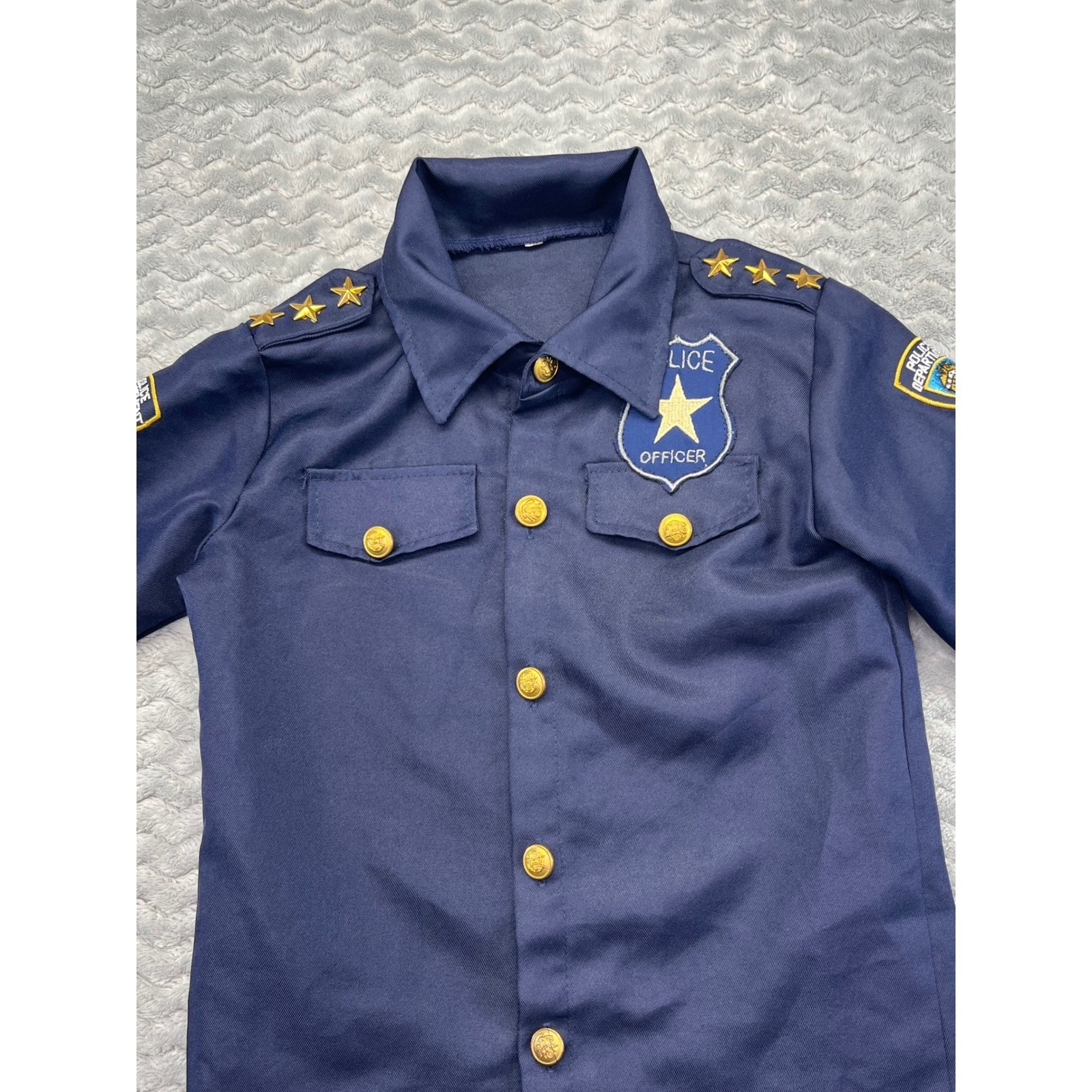Kids Police Officer Costume Shirt Dress Up Pretend Play Halloween