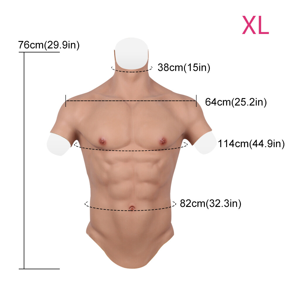 KnowU Breastplate Silicone Male Fake Chest Muscle Body Suit Cosplay Crossdresser