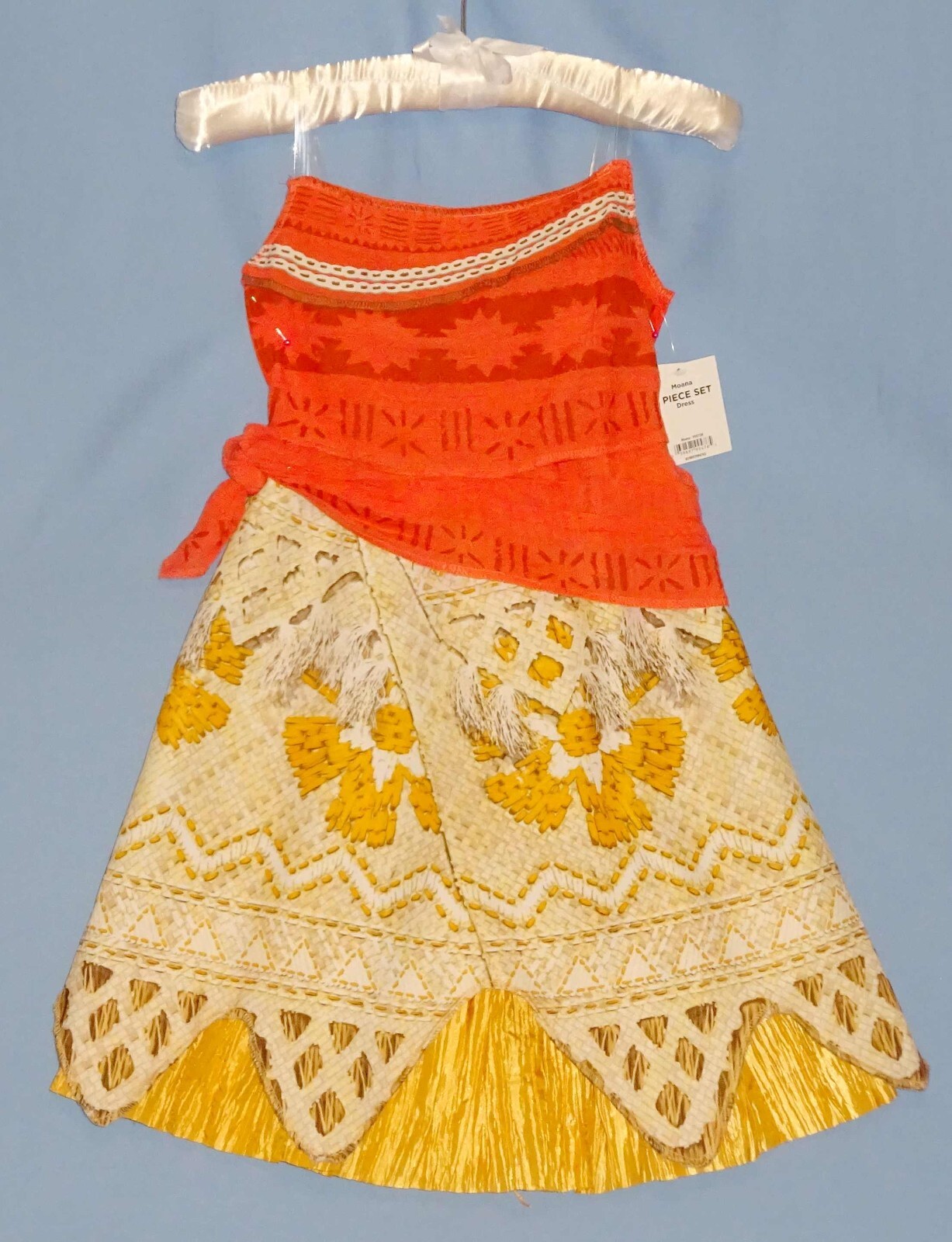 Disney Moana Costume Dress girls 4-6X-HAIR BOWS-Moana knee high socks-NEW LOT-4