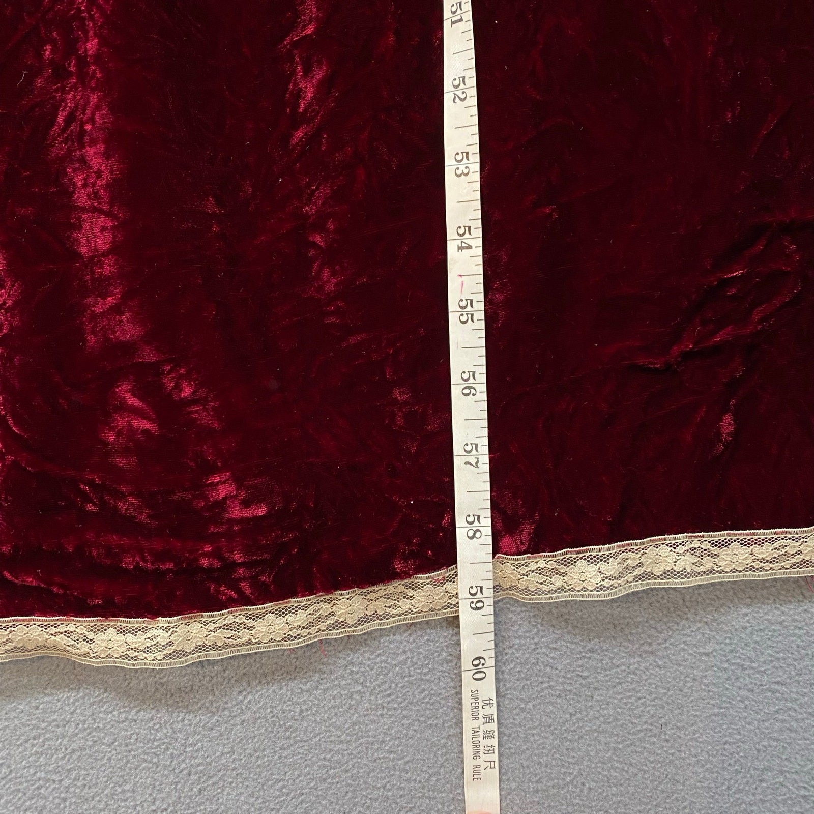 Handmade? Victorian Regencycore Velvet Long Sleeve Maxi Dress S Maroon Costume