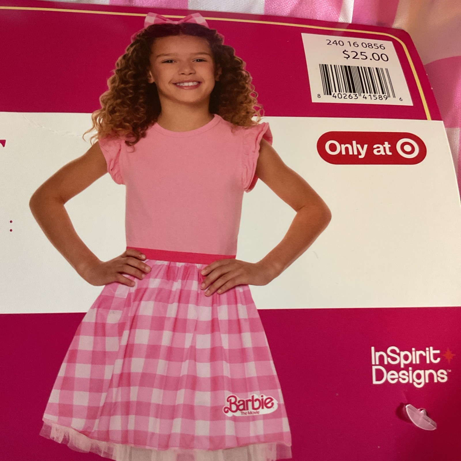 NEW Barbie Movie Gingham Tutu Kit Halloween Costume Girls S/M Skirt Bandana