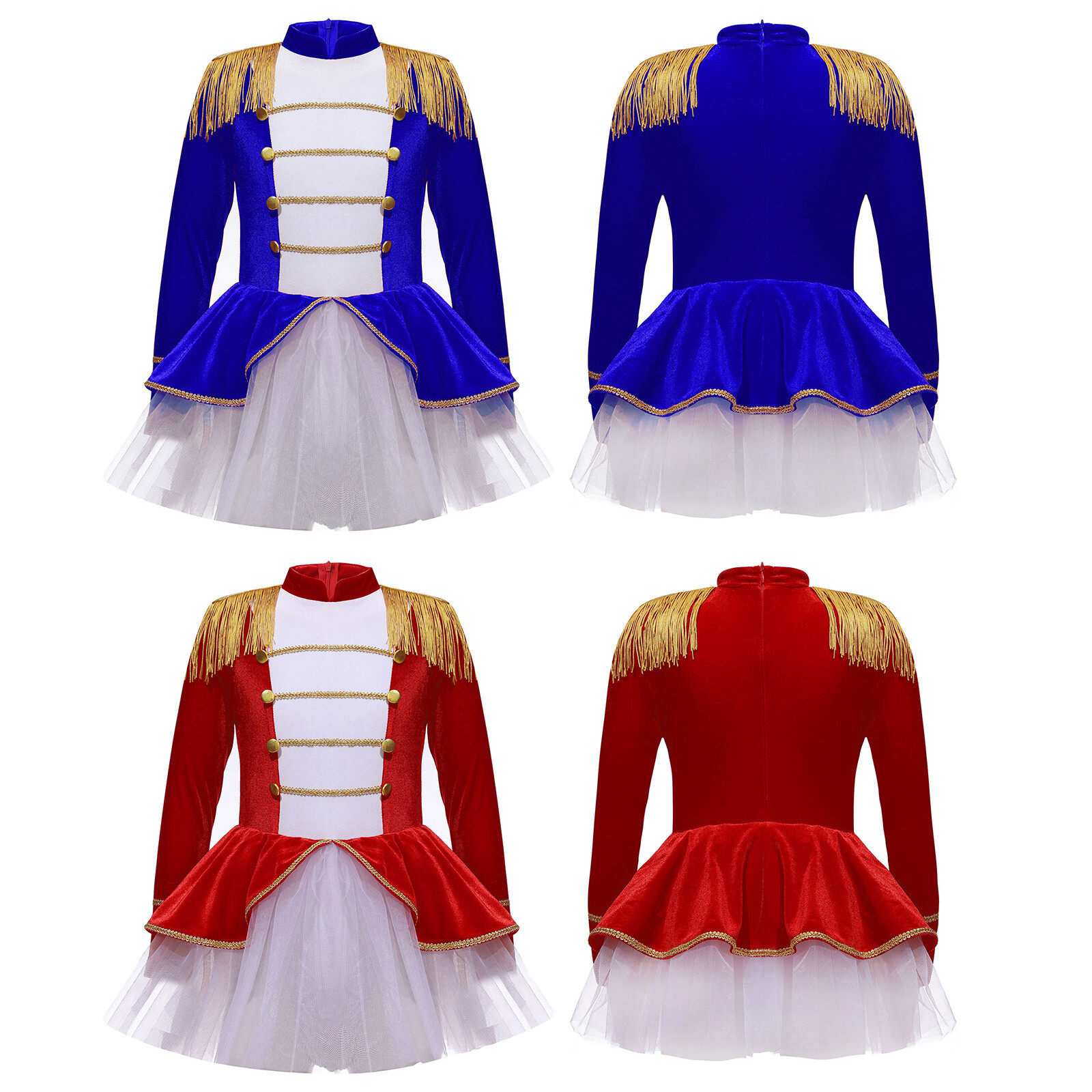 Kids Girls Leotard Festival Costume Showman Ringmaster Jumpsuit Party Uniform