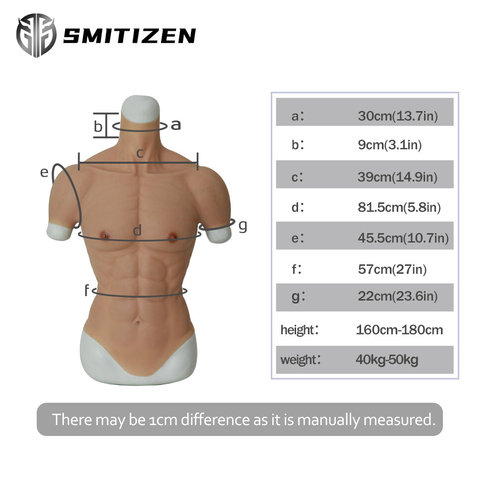 SMITIZEN Silicone Chest Abs Tight Men Body Suit For Cosplay
