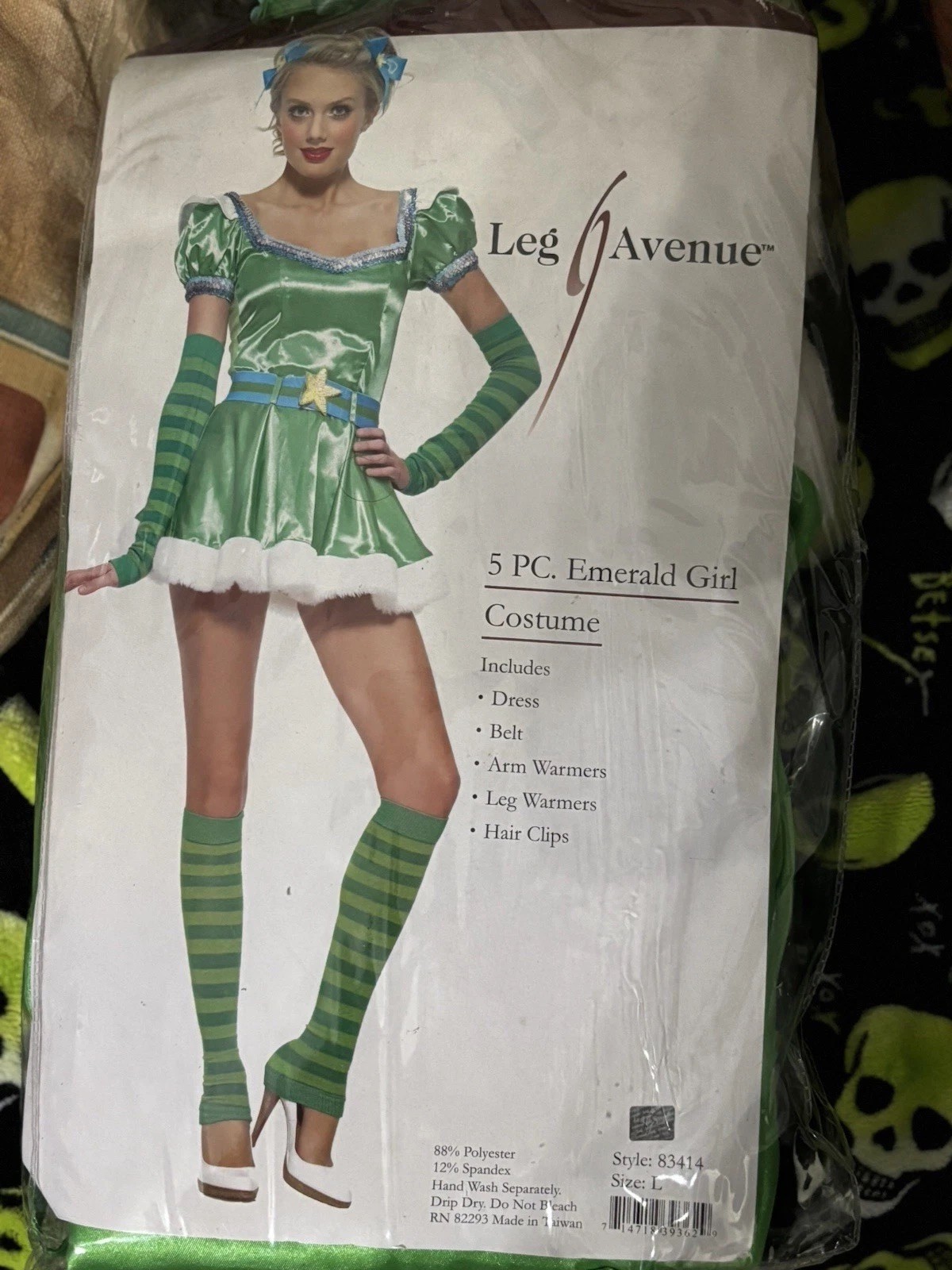Leg Avenue 5 Piece Emerald Girl Women’s Halloween Costume Size Large
