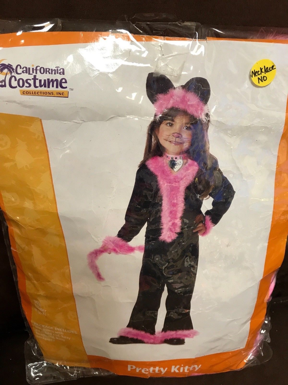 PRETTY KITTY COSTUME TODDLER SIZE M(2-4) VELVET & PINK FEATHER ACCENTS. SUPER CU