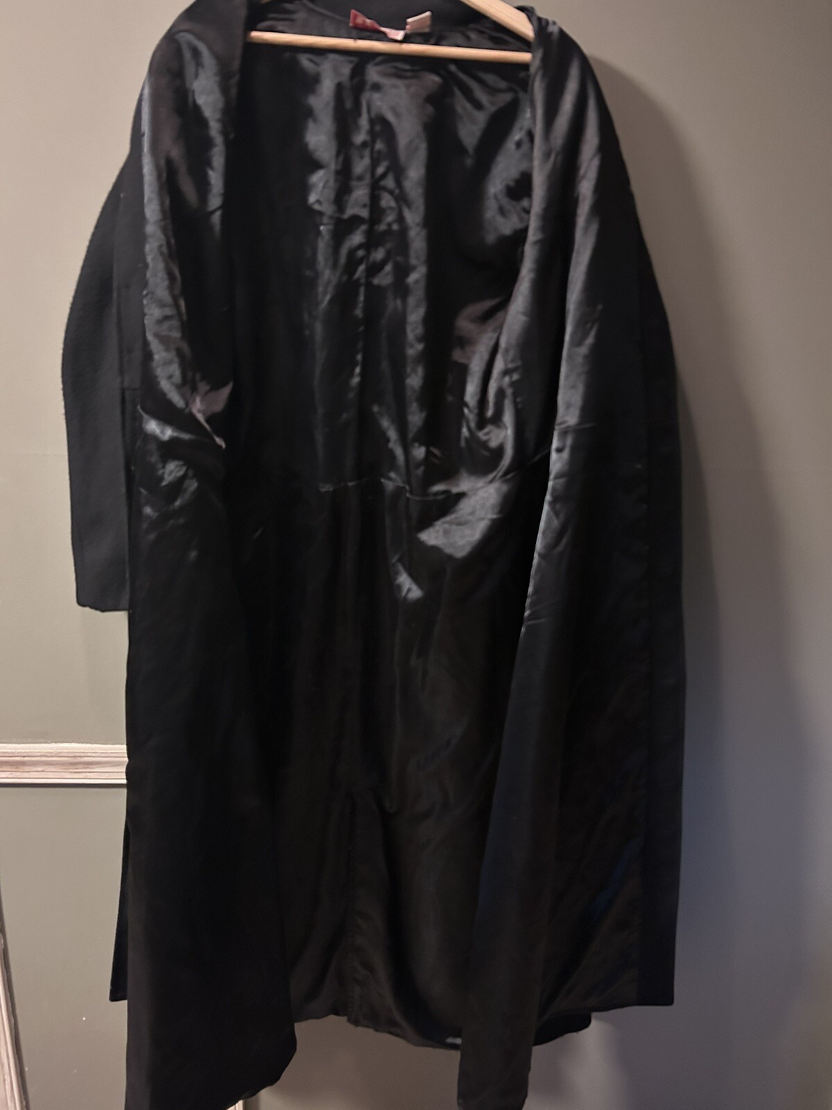 MUSEUM REPLICAS LIMITED 100% Black WOOL Trench Coat RENAISSANCE Size S/M Unisex