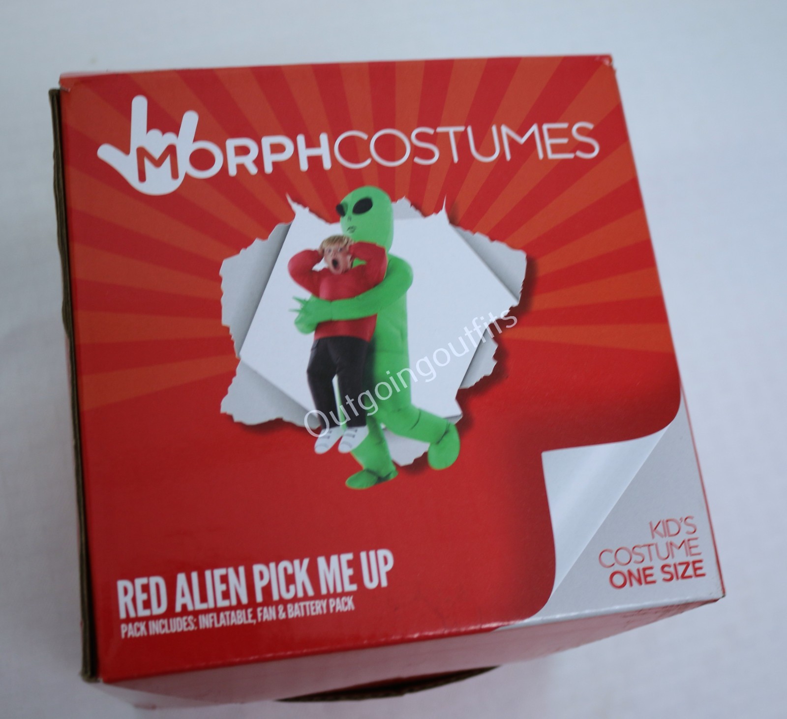 Kid’s Red Inflatable Alien Costume Alien Kidnap Abduction Blow Up Suit Halloween