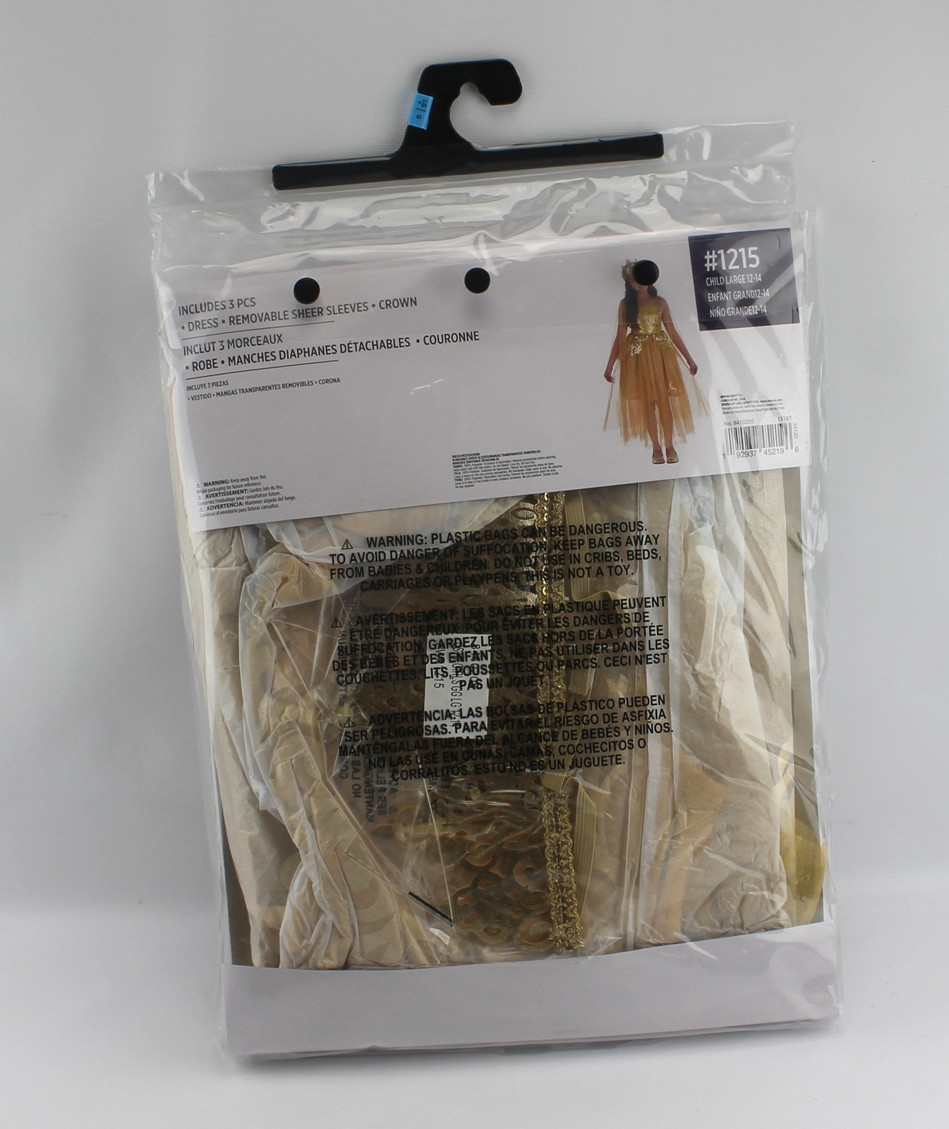 Golden Princess With Earrings Child XL 14-16 Halloween Costume
