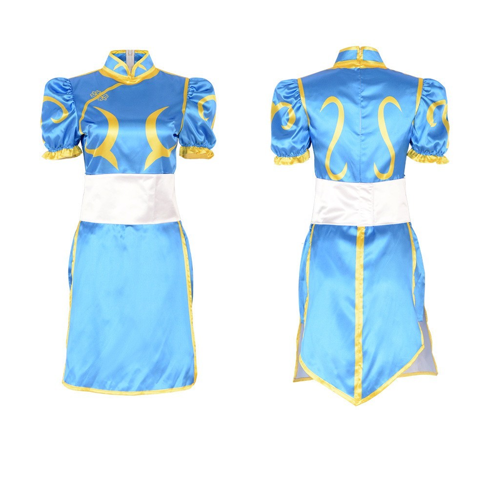 Street Fighter Chun Li Costume Women Cheongsam Cosplay Outfits Halloween
