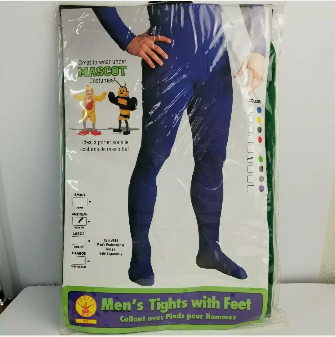 Men’s Tights With Feet Red Size S M XL Costume ~ Halloween ~ Cosplay ~Mascot