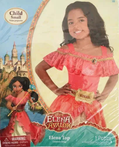 Disney Elena of Avalor Latina Princess Top Shirt Halloween Costume Child S 4-6