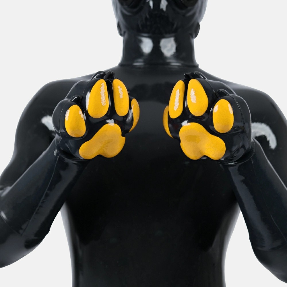 Furrjoi Silicone Black Anatomical Front Paws Long Arms Cosplay Gloves Handwear
