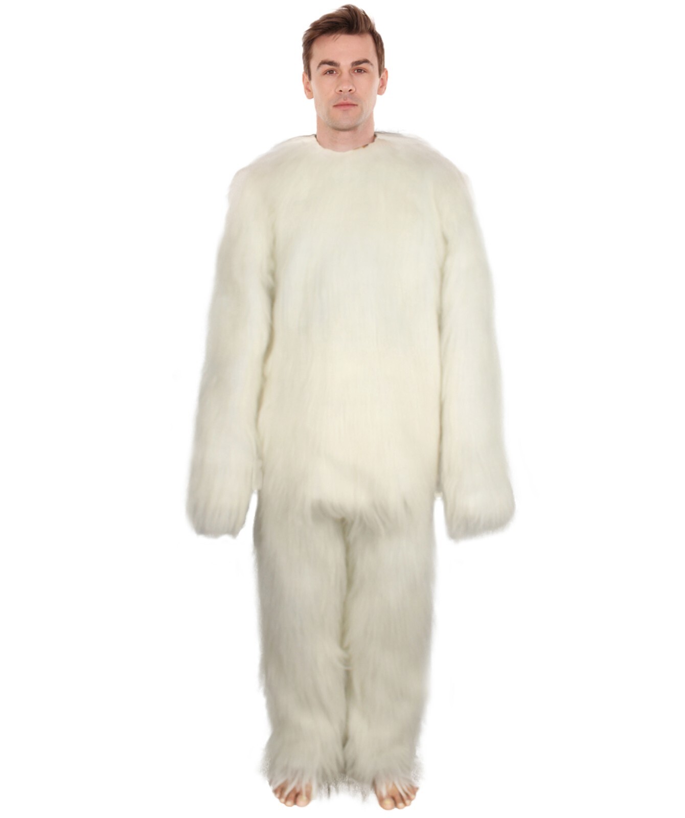 Furry Dog Collection | Men’s White Spiked Furry Dog Costume with Tail HC-1687
