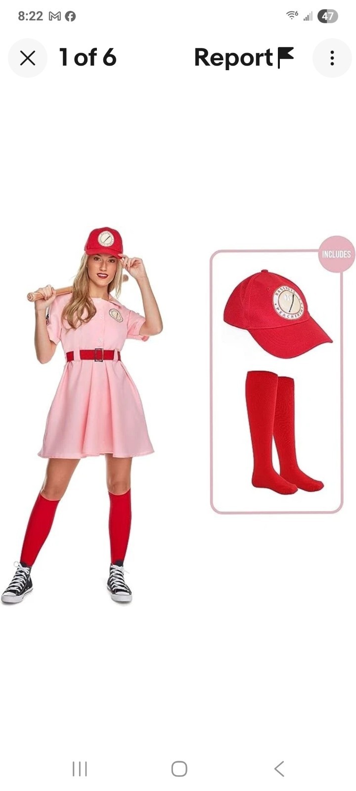 Morph Costumes Baseball Peacherines A League of Their Own Costume L