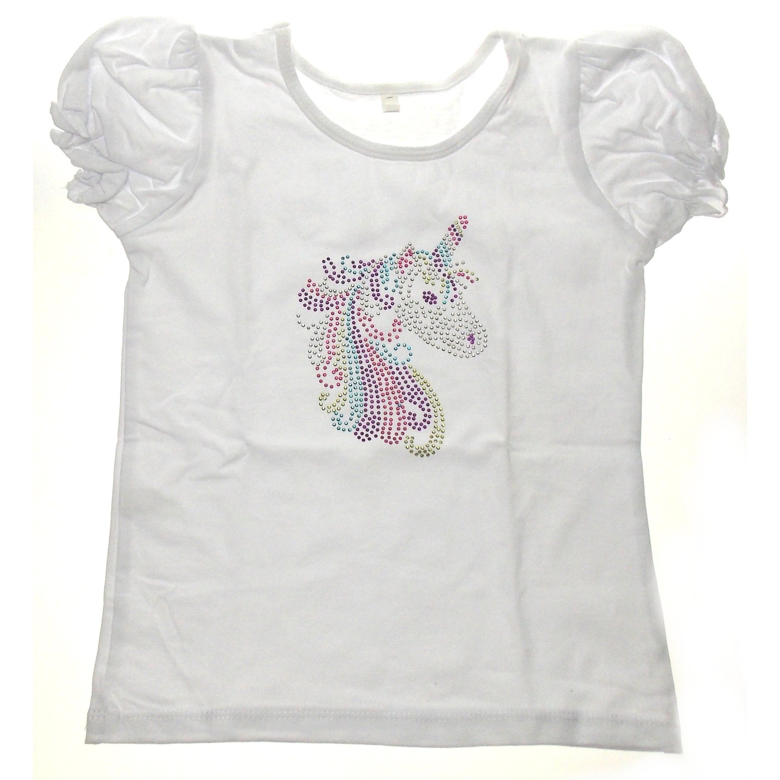 Unicorn Girls Costume T Shirt Tutu Rainbow Skirt Purple Headband Bling Medium