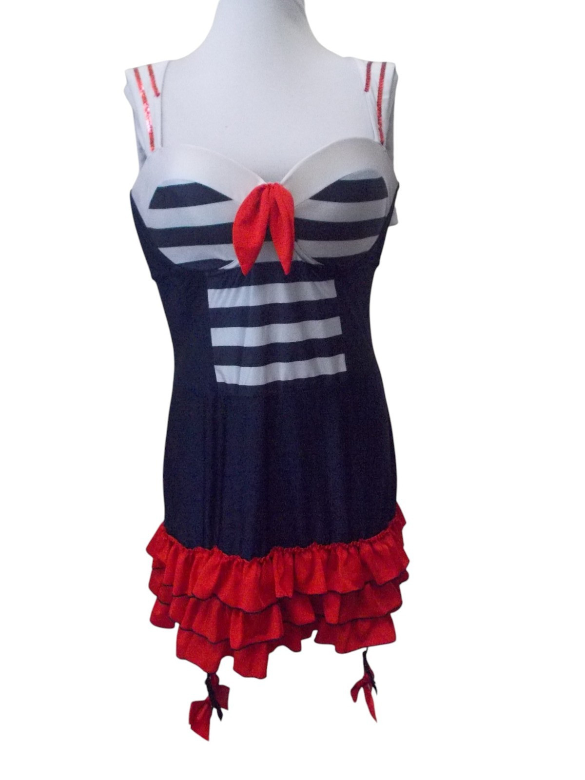 DREAMGIRL Red White & Blue Sailor Navy Ladies HALLOWEEN Costume w/ Garters Sz XL