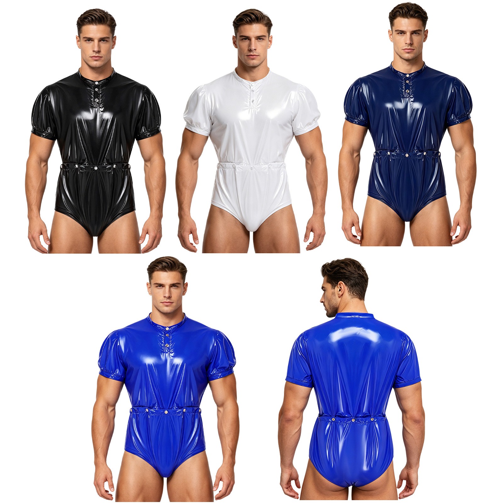 Men Special Needs Clothing Waterproof Bodysuit Over Diapers Plastic Rompers