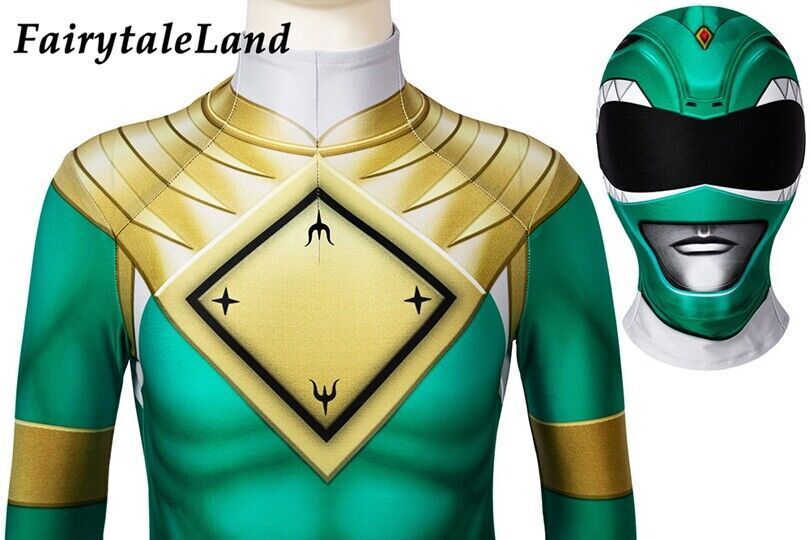 Dino Rangers Cosplay Outfit Green Ranger Uniform Kid Bodysuit Halloween