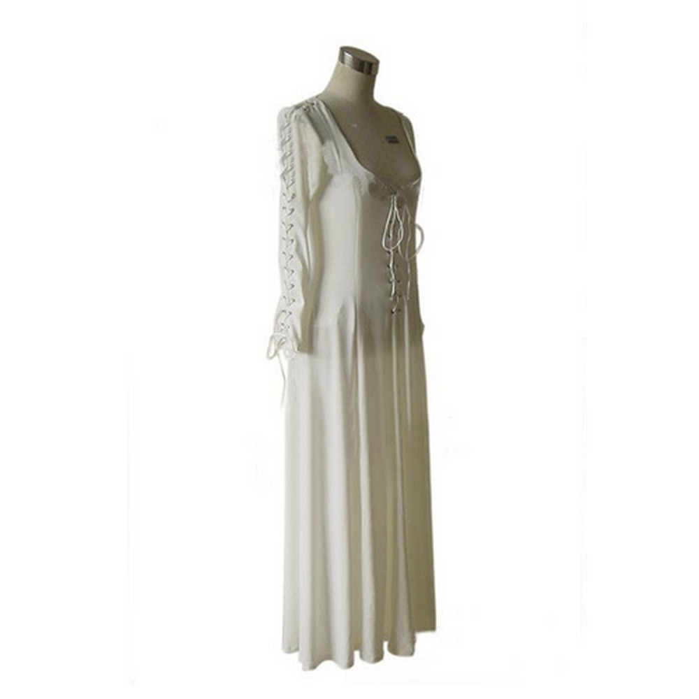 NEW Pirates of the Caribbean cosplay Elisabeth Swann White Grown Dress Costume