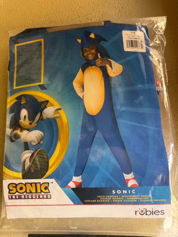 SONIC COSTUME JUMPSUIT 7-8 YEARS OLD 122 – 128 CM