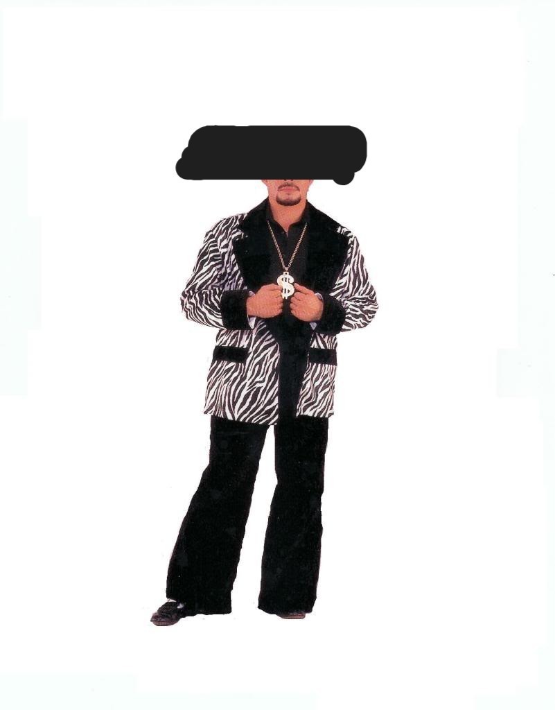 PIMP DADDY SUIT – High Rental Quality Costume – Adult XL – Zebra w/Black